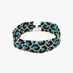 Handmade, Beaded Leopard Print Bracelet
